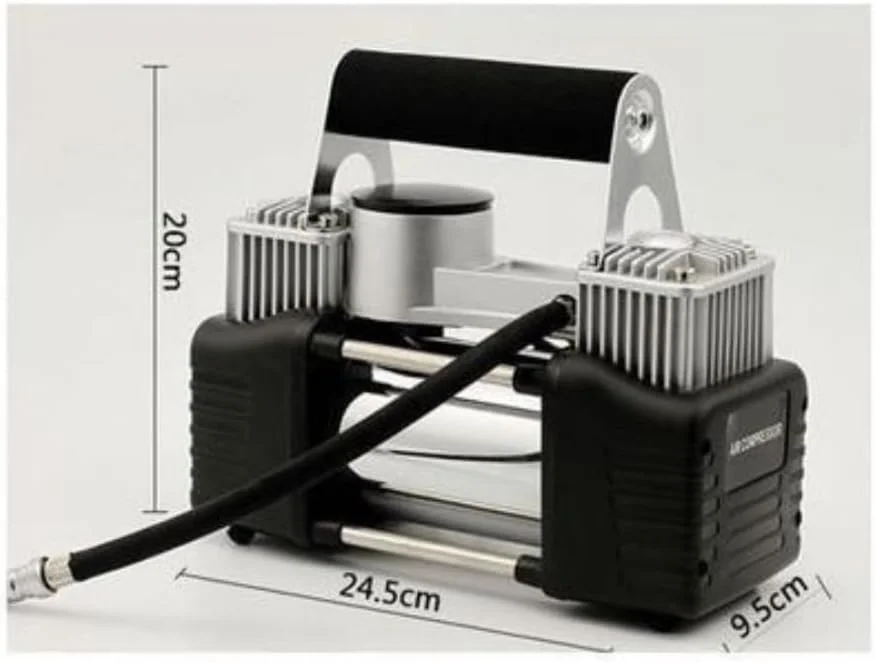 کمپرسور هوای 12 ولت 2 سیلندر، پمپ باد تایر با عملکرد بالا 85 لیتر در دقیقه، پمپ باد تایر برای خودرو، شاسی بلند، آفرود، پمپ هوای قابل حمل، سیستم هوای فشرده سنگین برای باد کردن سریع.