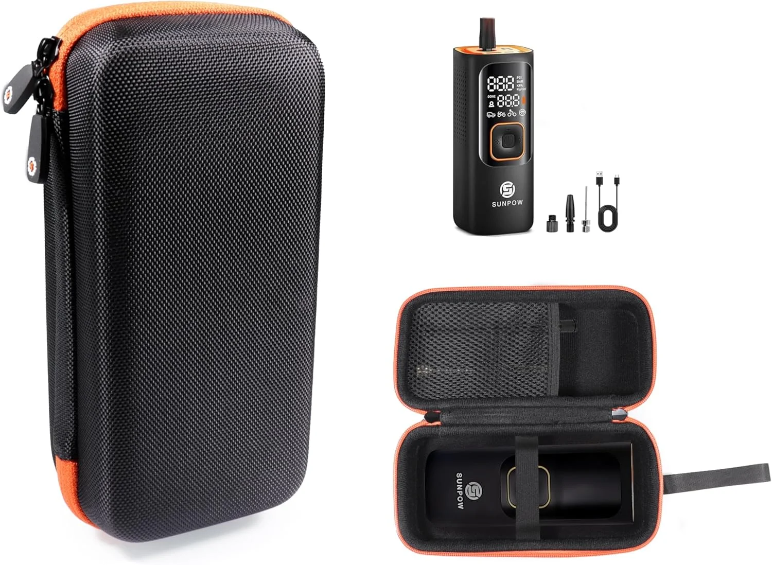 کیف قابل حمل پمپ باد تایر getgear سازگار با پمپ باد SUNPOW، کمپرسور هوای بی سیم 160PSI