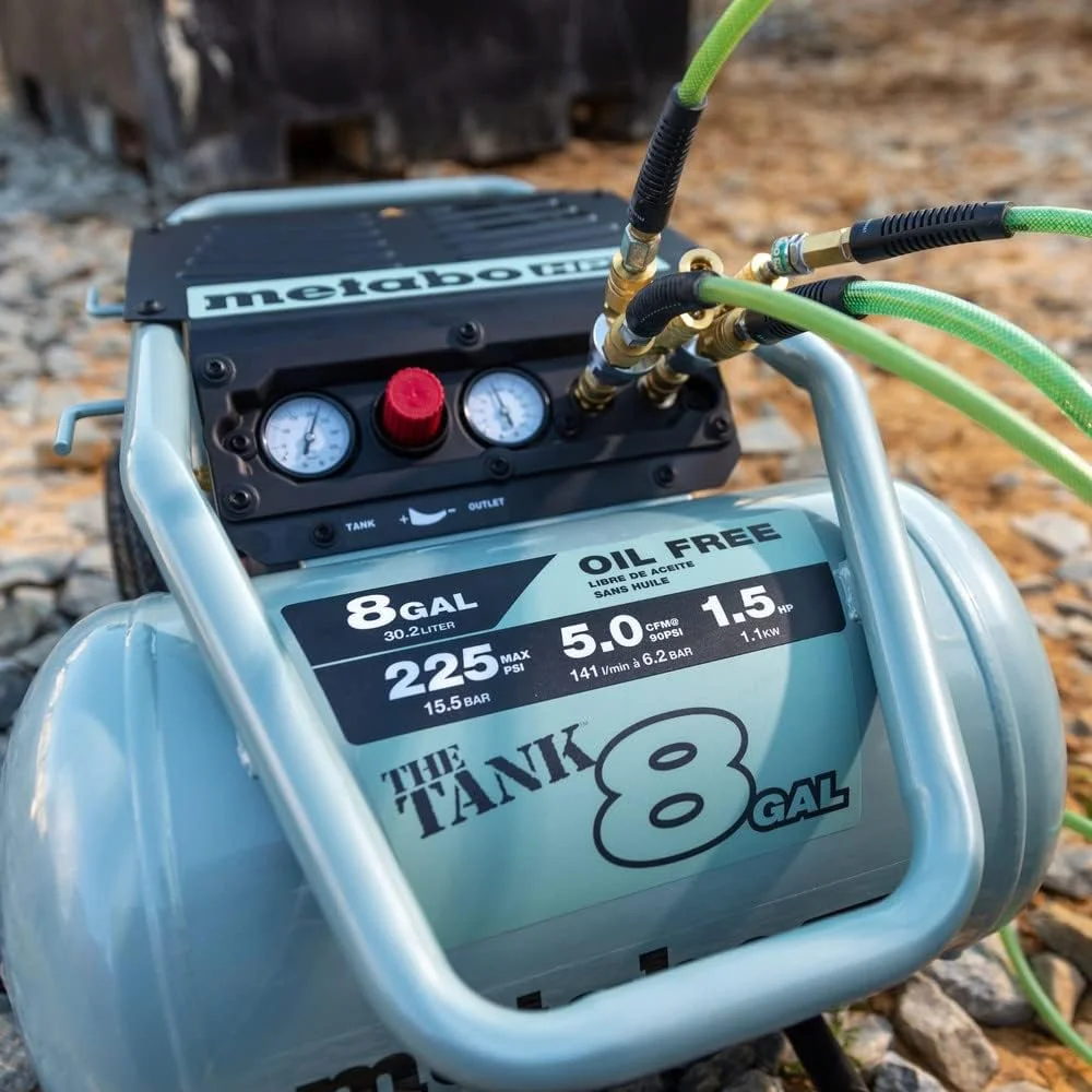 کمپرسور هوای متابو HPT | THE TANK™ 8 گالن | 225 PSI | 5 CFM @ 90 PSI | چرخ دار | بدون روغن | EC1315S خاکستری کمپرسور هوای متابو HPT | THE TANK™ 8 گالن | 225 PSI | 5 CFM @ 90 PSI | چرخ دار | بدون روغن | EC1315S خاکستری