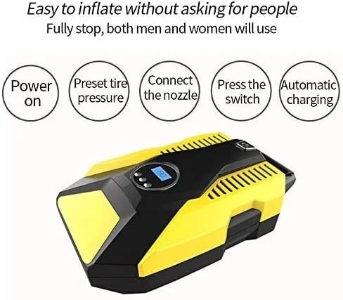 پمپ باد فندکی خودرو، پمپ بادی قابل حمل برای لاستیک خودرو 12 ولت با گیج فشار دیجیتال، 35PSI برای خودرو، دوچرخه، بادکنک و سایر وسایل بادی (سایز: A) (A) پمپ باد فندکی خودرو، پمپ بادی قابل حمل برای لاستیک خودرو 12 ولت با گیج فشار دیجیتال، 35PSI برای خودرو، دوچرخه، بادکنک و سایر وسایل بادی (سایز: A) (A)