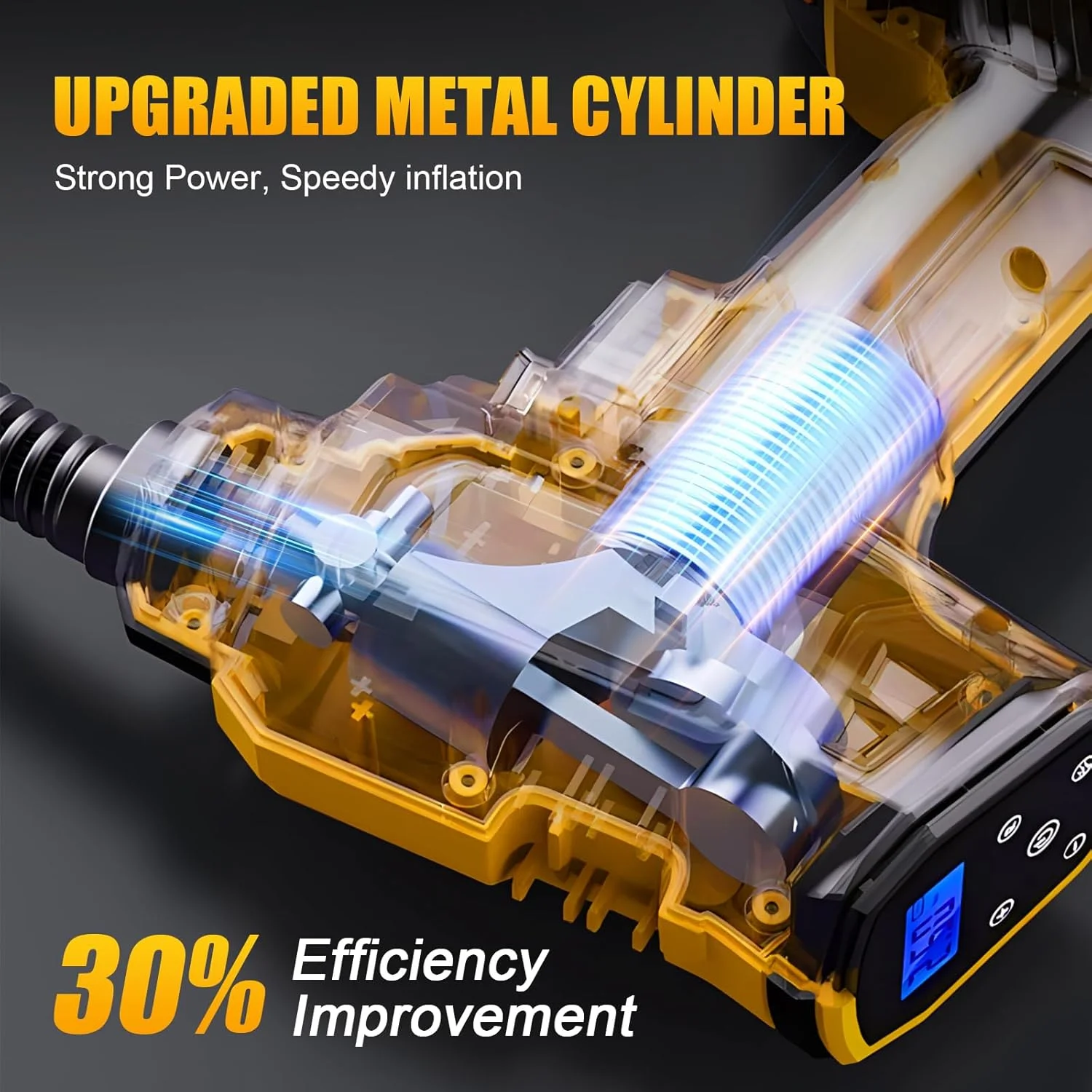 کمپرسور هوای شارژی برای باتری 20 ولت دیوالت، پمپ باد دستی قابل حمل 150PSI با گیج فشار دیجیتال برای ماشین، موتور سیکلت، دوچرخه، توپ های ورزشی (بدون باتری)