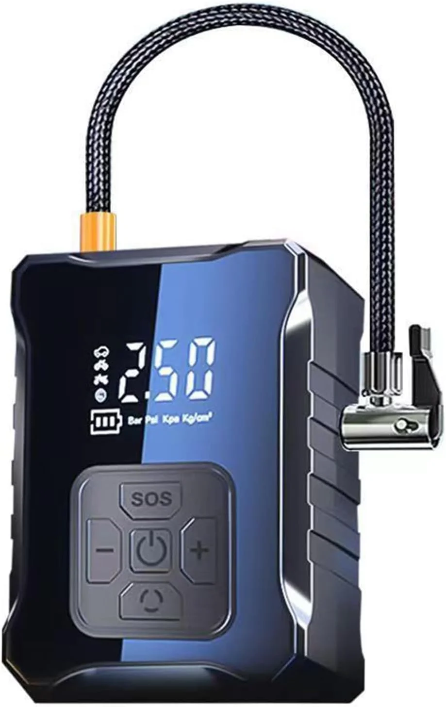 پمپ باد دیجیتال هوشمند قابل حمل، پمپ باد اتوماتیک برای لاستیک خودرو 150 PSI، پمپ باد بی سیم هوشمند برای خودرو، موتورسیکلت، دوچرخه با فشارسنج دیجیتال LCD و چراغ