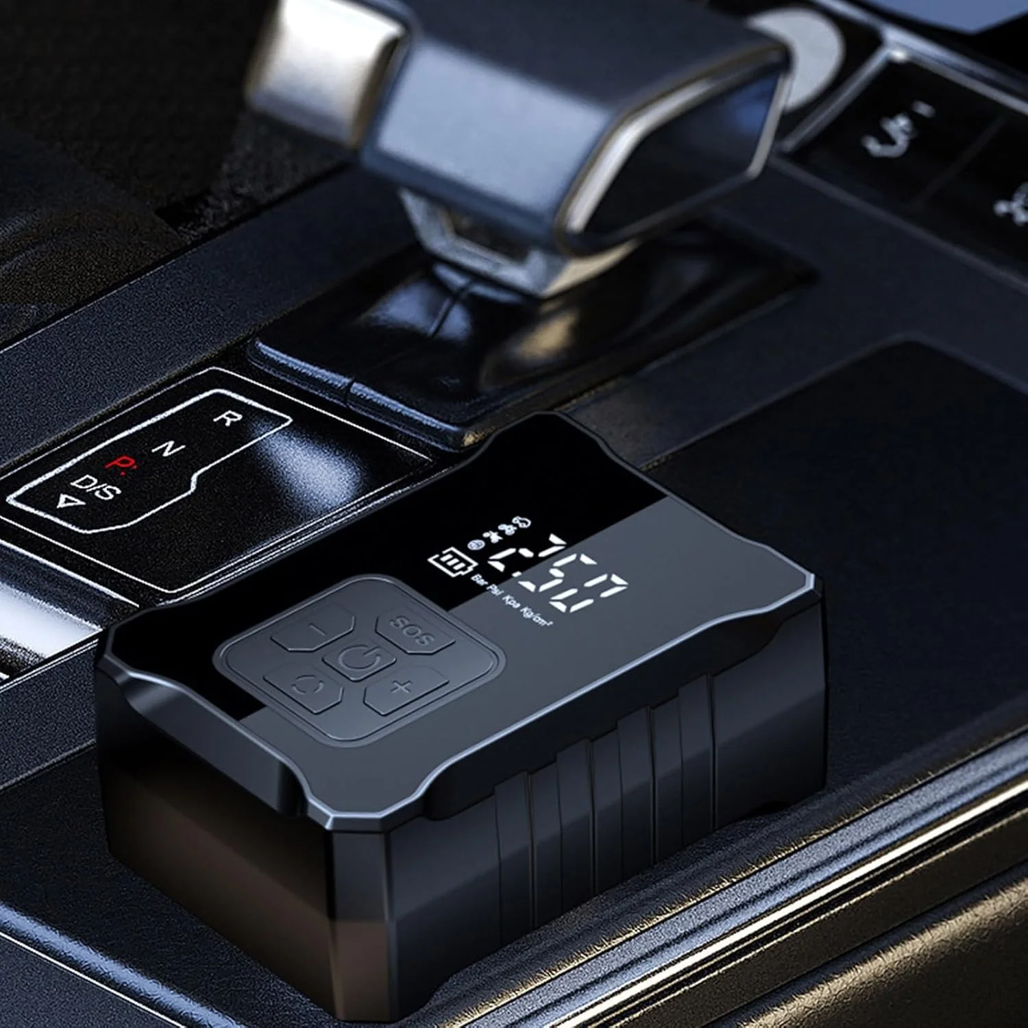 پمپ باد دیجیتال هوشمند قابل حمل، پمپ باد اتوماتیک برای لاستیک خودرو 150 PSI، پمپ باد بی سیم هوشمند برای خودرو، موتورسیکلت، دوچرخه با فشارسنج دیجیتال LCD و چراغ