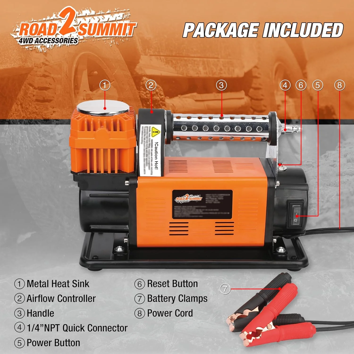 کمپرسور هوا با فشارسنج دیجیتال و کیت باد کردن تایر، کمپرسور قابل حمل 12 ولت با قدرت بالا 200 لیتر در دقیقه، حداکثر 9.3 بار، کیت پمپ باد مناسب خودروهای دو دیفرانسیل، کمپر، ای تی وی، ماشین و لاستیک های شاسی بلند