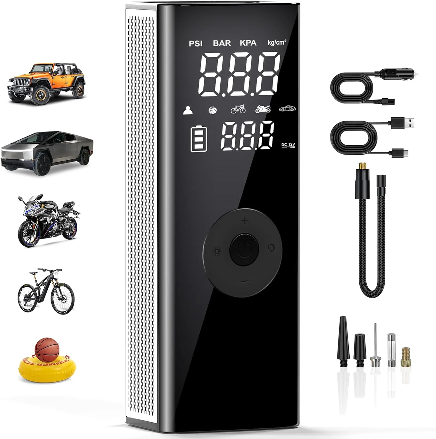 کمپرسور هوا قابل حمل DEASON، پمپ باد برقی برای لاستیک خودرو با ظرفیت باتری 20000mAh، فشار 150PSI و پمپ باد 4 برابر سریعتر با خاموش شدن خودکار برای خودرو، دوچرخه برقی، توپ، موتورسیکلت