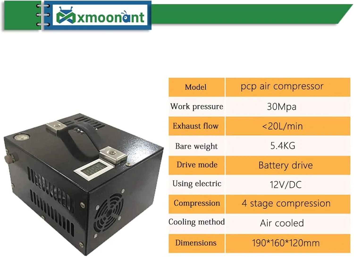 کمپرسور هوای PCP JACOJE با خاموشی دستی 4500Psi/30Mpa برای تانک پینت بال و تفنگ بادی، پمپ هوای برقی با آداپتور برق داخلی، مشکی-12 ولت کمپرسور هوای PCP JACOJE با خاموشی دستی 4500Psi/30Mpa برای تانک پینت بال و تفنگ بادی، پمپ هوای برقی با آداپتور برق داخلی، مشکی-12 ولت