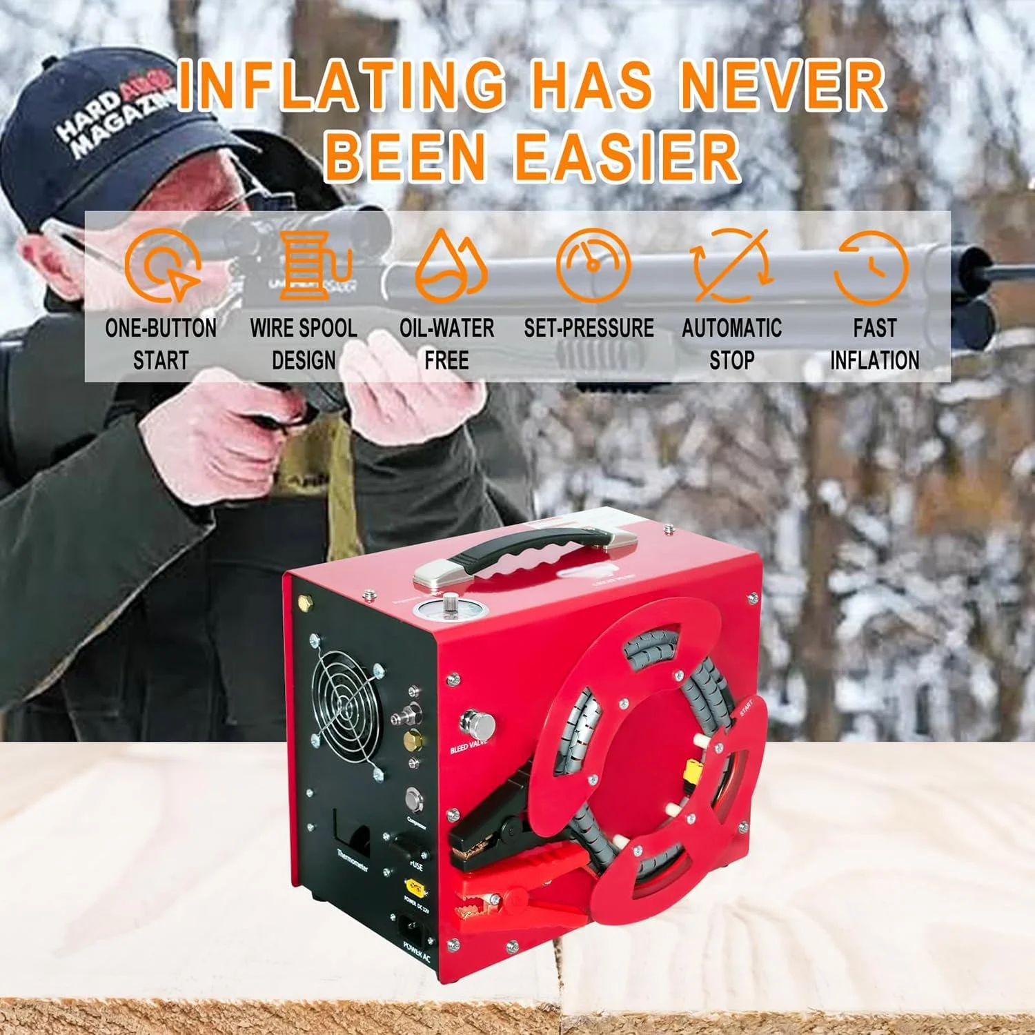 کمپرسور هوای پی سی پی MaxtiL 4640Psi، دارای مبدل/فیلتر روغن-آب داخلی، توقف خودکار، بدون روغن/آب، طراحی عمودی/قرقره سیم منحصر به فرد و قابل حمل، تغذیه شده توسط برق 12 ولت DC خودرو یا 110 ولت AC خانگی برای مخزن غواصی/پینت بال کمپرسور هوای پی سی پی MaxtiL 4640Psi، دارای مبدل/فیلتر روغن-آب داخلی، توقف خودکار، بدون روغن/آب، طراحی عمودی/قرقره سیم منحصر به فرد و قابل حمل، تغذیه شده توسط برق 12 ولت DC خودرو یا 110 ولت AC خانگی برای مخزن غواصی/پینت بال