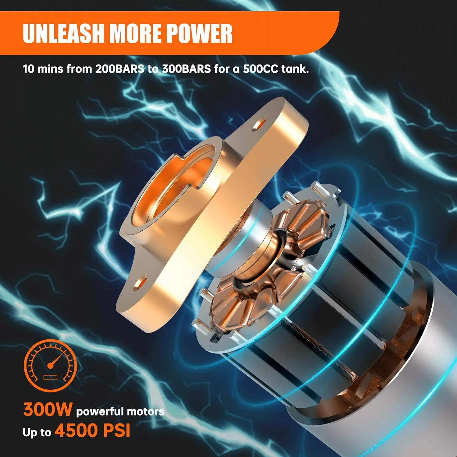 کمپرسور هوای TOAUTO A1X PCP، 4500Psi 30Mpa، بدون آب/روغن، شروع با یک دکمه، دارای دیسک ترکیدگی، با قابلیت تغذیه از برق 12 ولت DC خودرو یا برق 110 ولت AC خانگی (A1X)