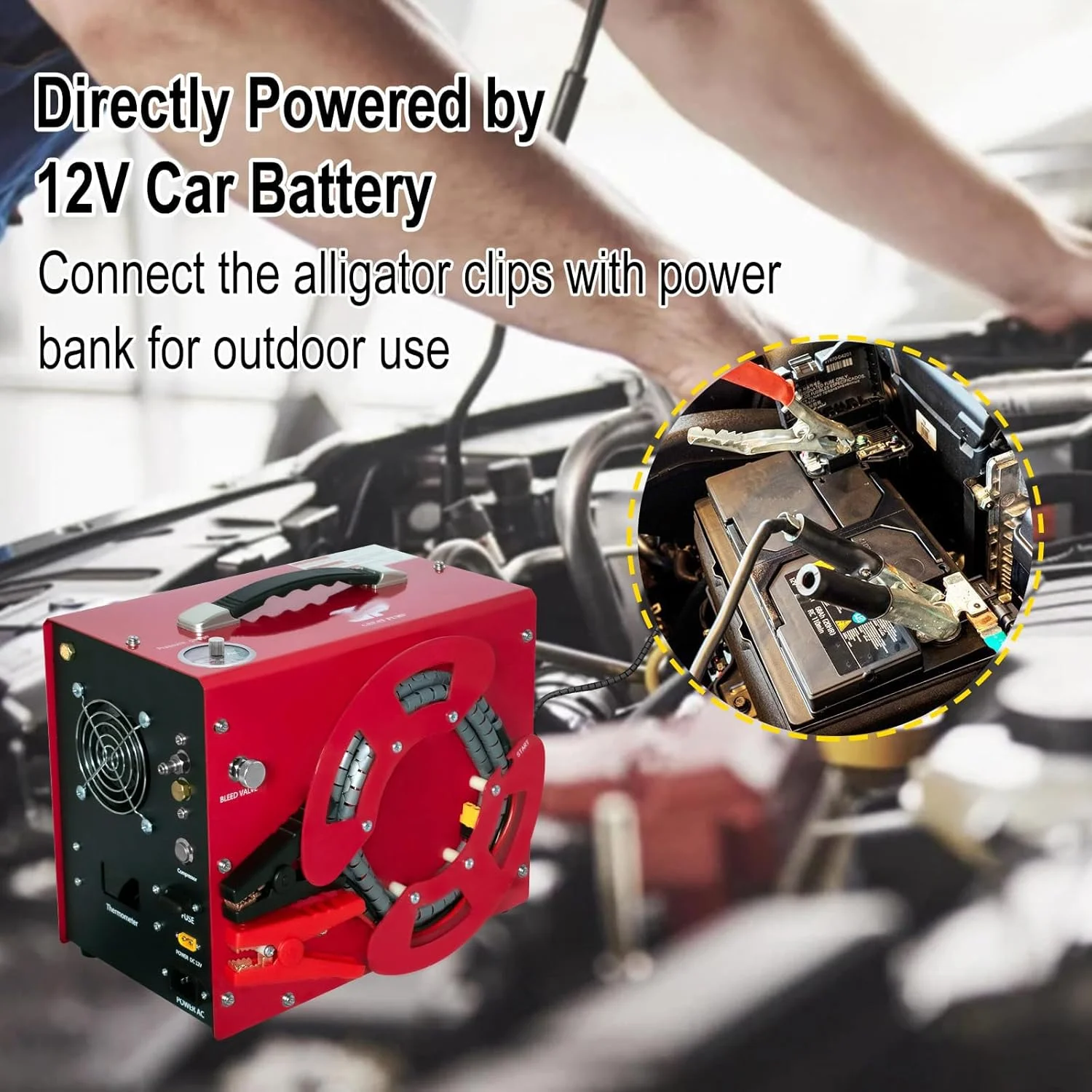 کمپرسور هوای پی سی پی MaxtiL 4640Psi، دارای مبدل/فیلتر روغن-آب داخلی، توقف خودکار، بدون روغن/آب، طراحی عمودی/قرقره سیم منحصر به فرد و قابل حمل، تغذیه شده توسط برق 12 ولت DC خودرو یا 110 ولت AC خانگی برای مخزن غواصی/پینت بال کمپرسور هوای پی سی پی MaxtiL 4640Psi، دارای مبدل/فیلتر روغن-آب داخلی، توقف خودکار، بدون روغن/آب، طراحی عمودی/قرقره سیم منحصر به فرد و قابل حمل، تغذیه شده توسط برق 12 ولت DC خودرو یا 110 ولت AC خانگی برای مخزن غواصی/پینت بال