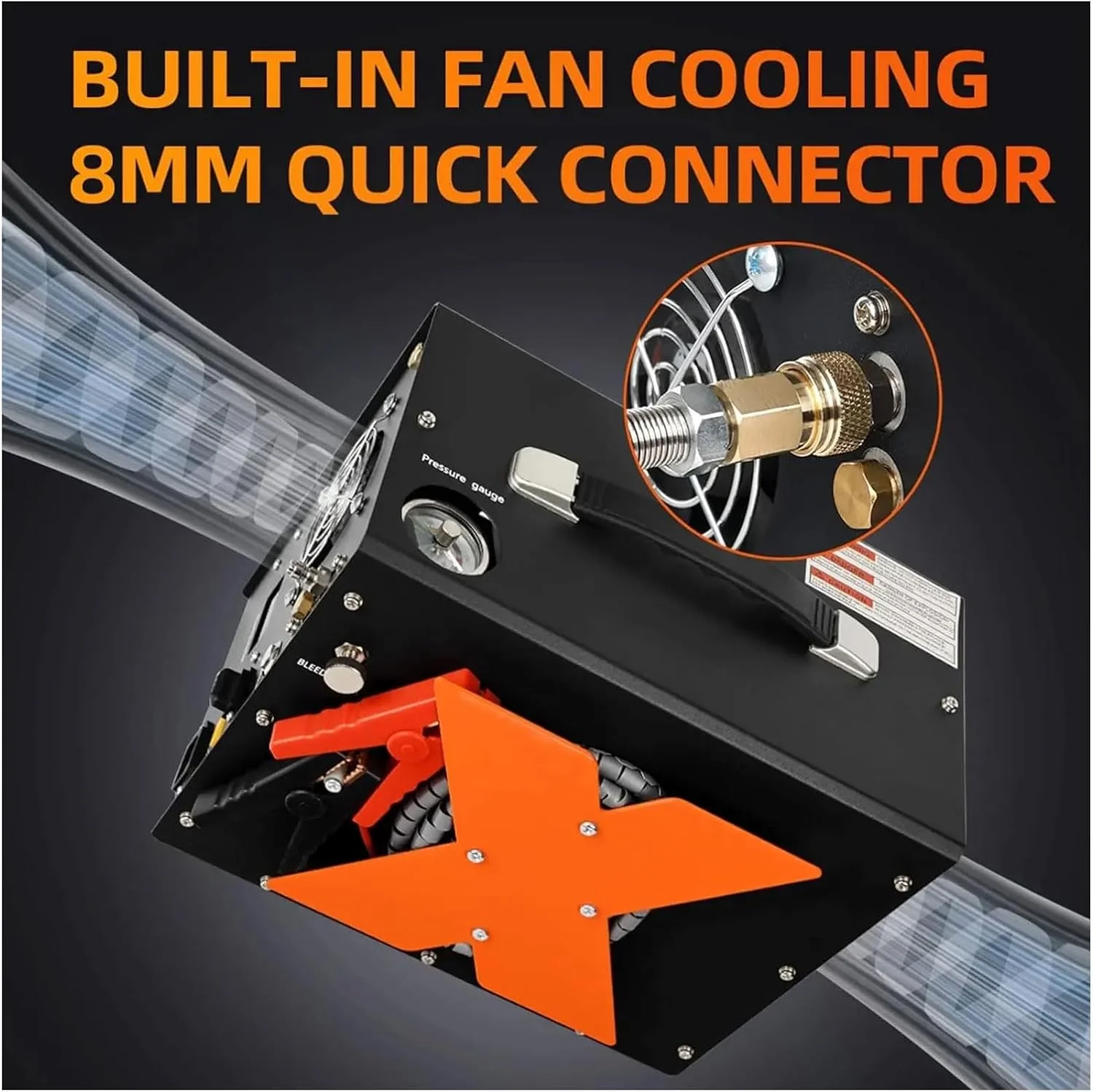 کمپرسور هوای PCP 30Mpa، پمپ فشار قوی قابل حمل با توقف خودکار، تغذیه شده توسط خودرو 12 ولت DC یا خانه 110 ولت - 240 ولت AC، پمپ هوای چند منظوره برای تفنگ بادی