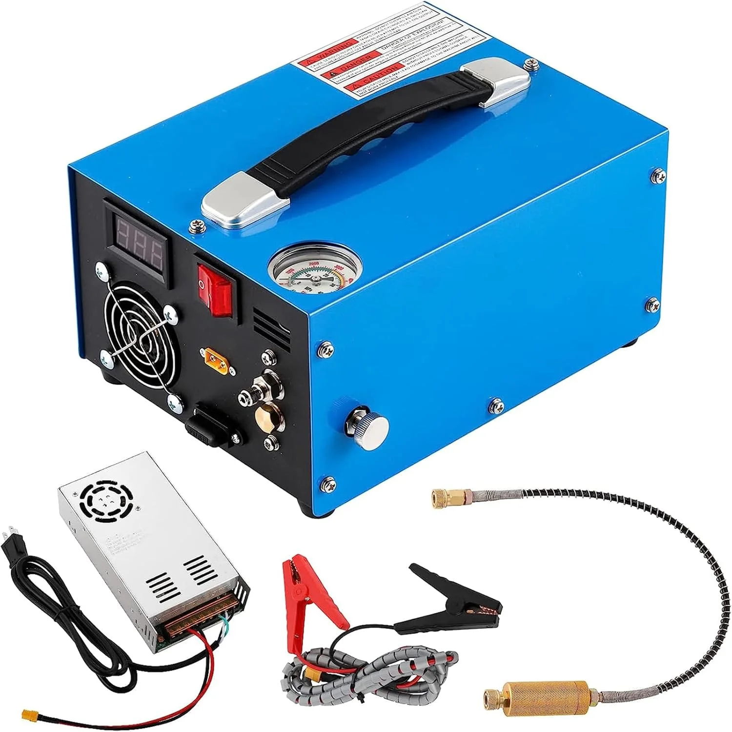 کمپرسور هوای PCP فشرده JOSBY، 4500Psi/30Mpa/300Bar با جداکننده آب/روغن، سیستم خنک کننده فن، پمپ هوای فشار قوی برای تفنگ/تپانچه PCP و مخزن پینت بال، 220v-110v-12v