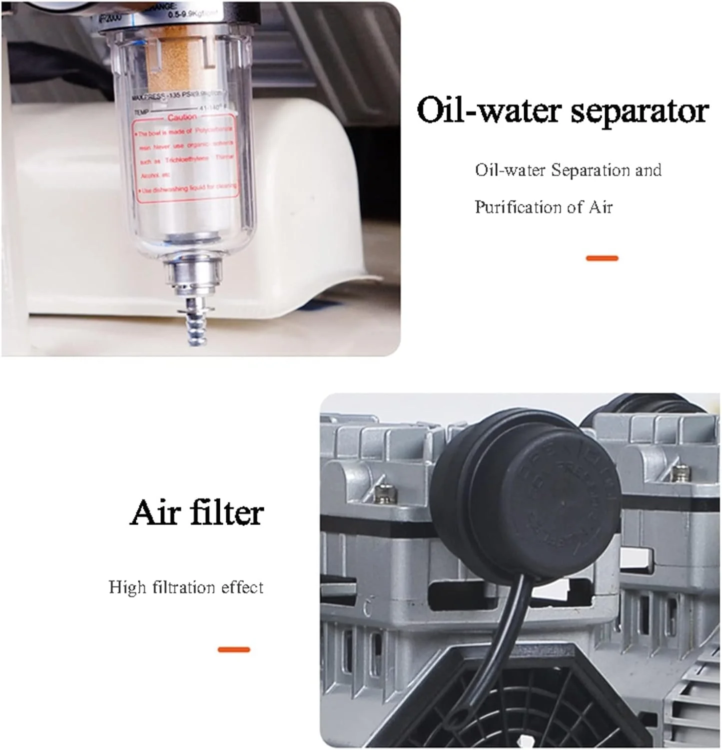 دستگاه کمپرسور هوای بدون روغن آزمایشگاه دندانپزشکی مدل TG12-680-12L کمپرسور هوای کوچک و بی صدا