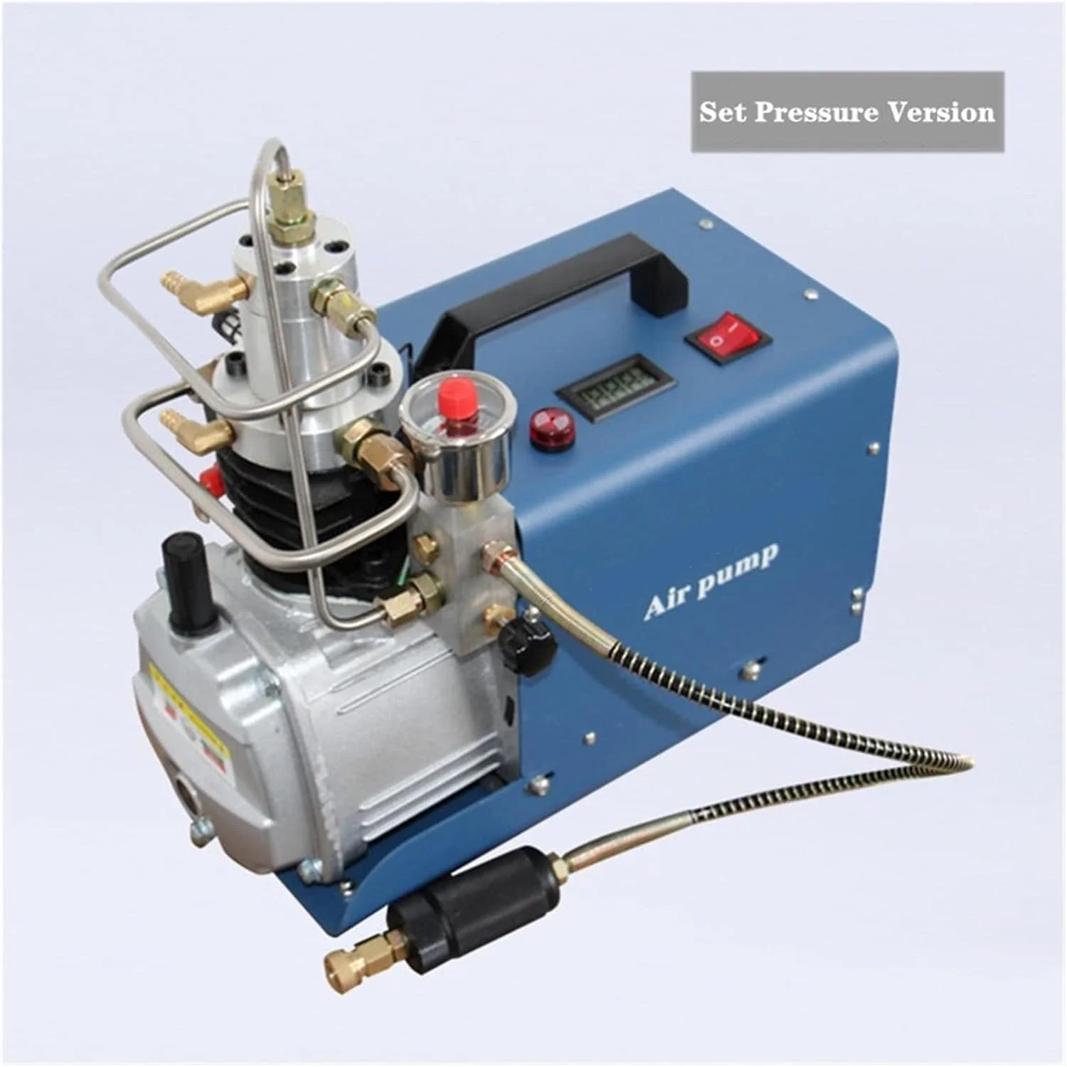 کمپرسور هوای برقی فشار قوی ZAIED 1.8KW 300Bar 30Mpa 4500Psi پمپ بادی تفنگ بادی پنوماتیک PCP (رنگ: نوع، سایز: تنظیم فشار)