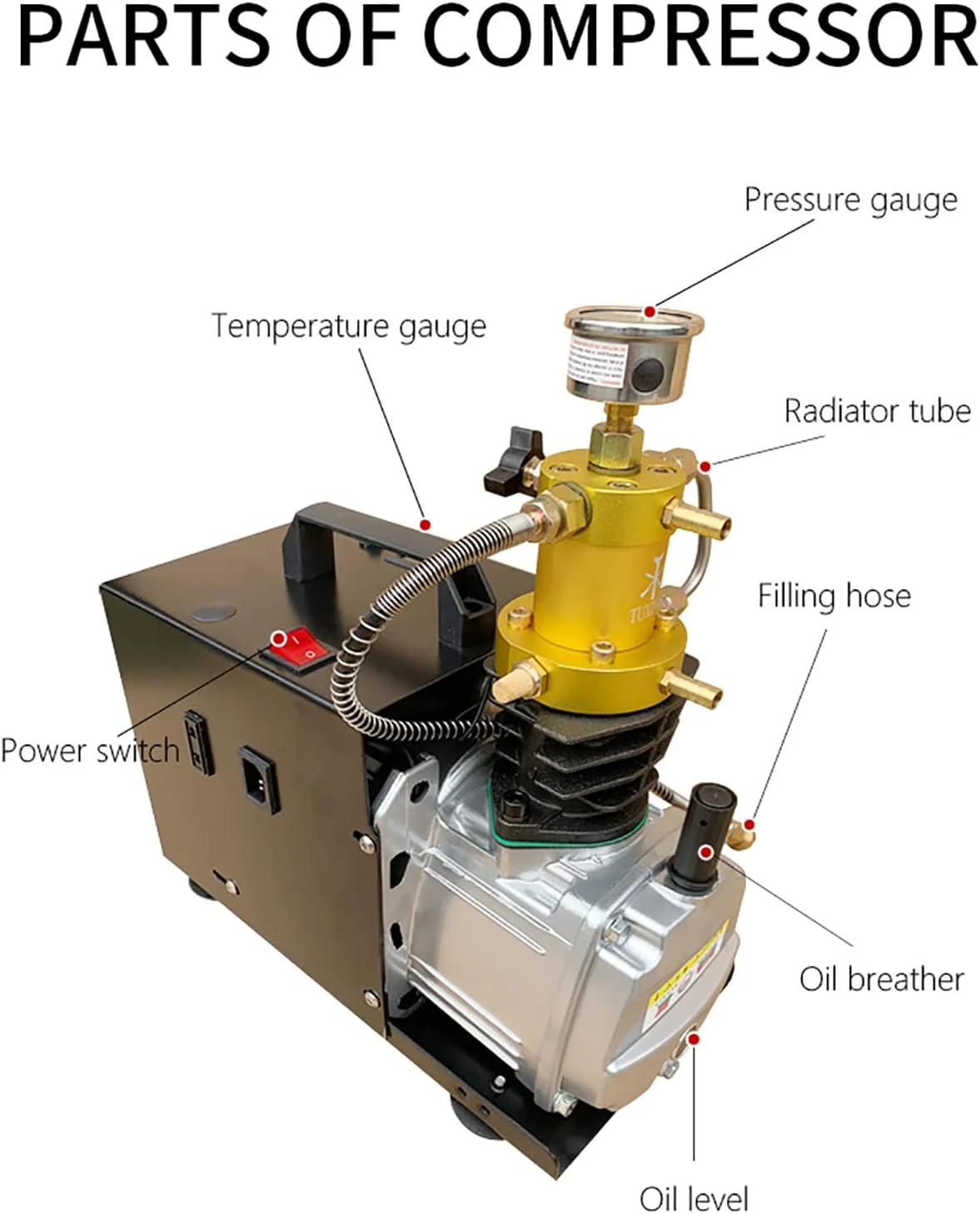 کمپرسور هوای PCP، پمپ هوای فشار قوی الکتریکی 4500psi 30Mpa برای بطری های بادی، تفنگ بادی پنوماتیک، پر کردن مخزن غواصی، آتش نشانی و غواصی، تست فشار و نشتی