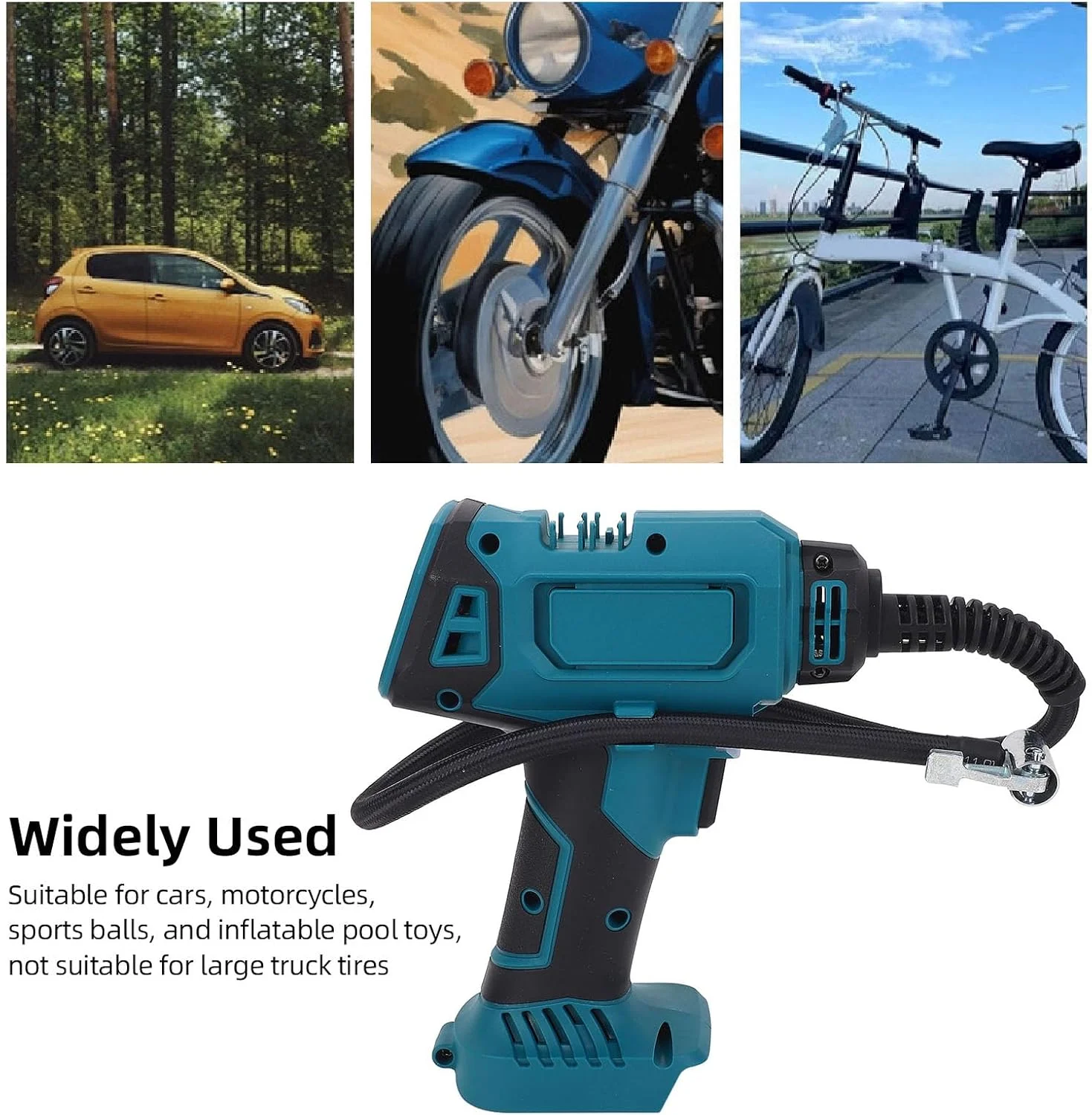 پمپ باد شارژی تایر Gearwell، کمپرسور هوای قابل حمل، پمپ باتری خور، فشار دیجیتال 160PSI 60L/min، پمپ باد قابل شارژ تایر خودرو