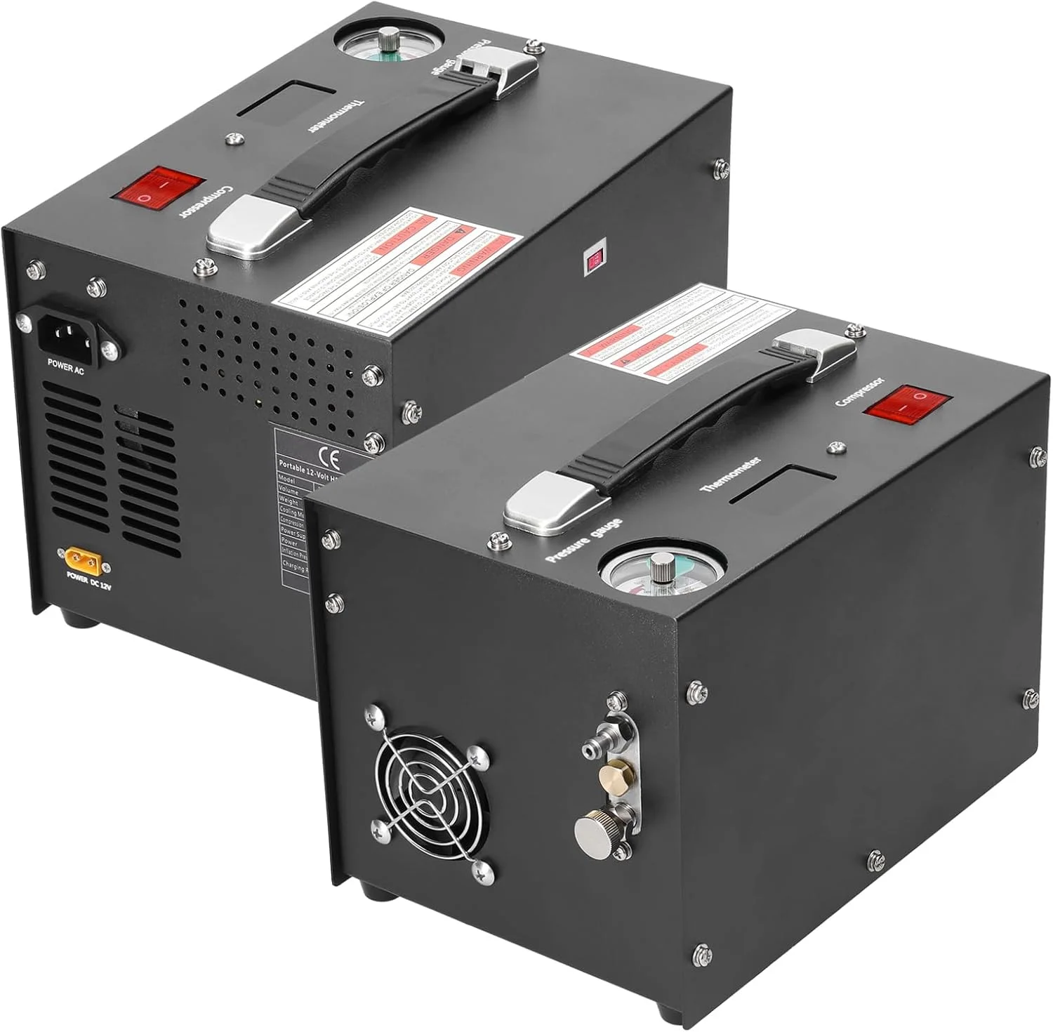 کمپرسور فشار قوی برقی 4500PSI با بارومتر، پمپ کمپرسور قابل حمل هوشمند، پمپ باد خودرو در فضای باز با ترانسفورماتور داخلی DOOMUN