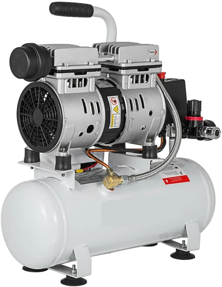 کمپرسور هوای بدون روغن MaxtiL با مخزن 9 لیتری، کمپرسور هوای بی صدا 550 وات 2 گالن با موتور مسی خالص، حمل/نگهداری آسان