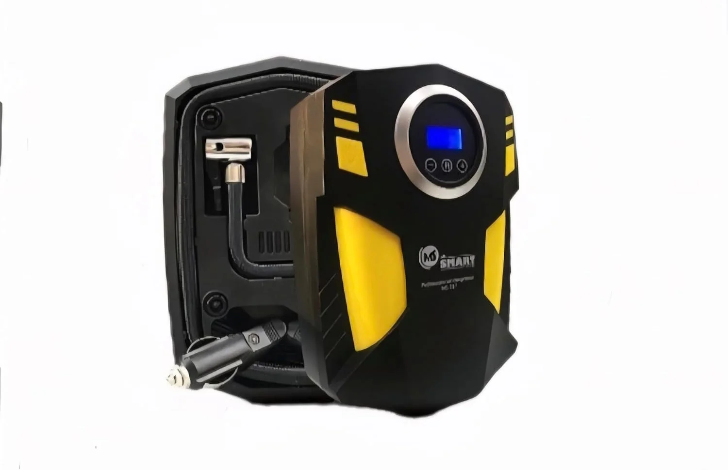 پمپ باد دیجیتال تایر با نمایشگر LCD، کمپرسور هوای قابل حمل، مشکی