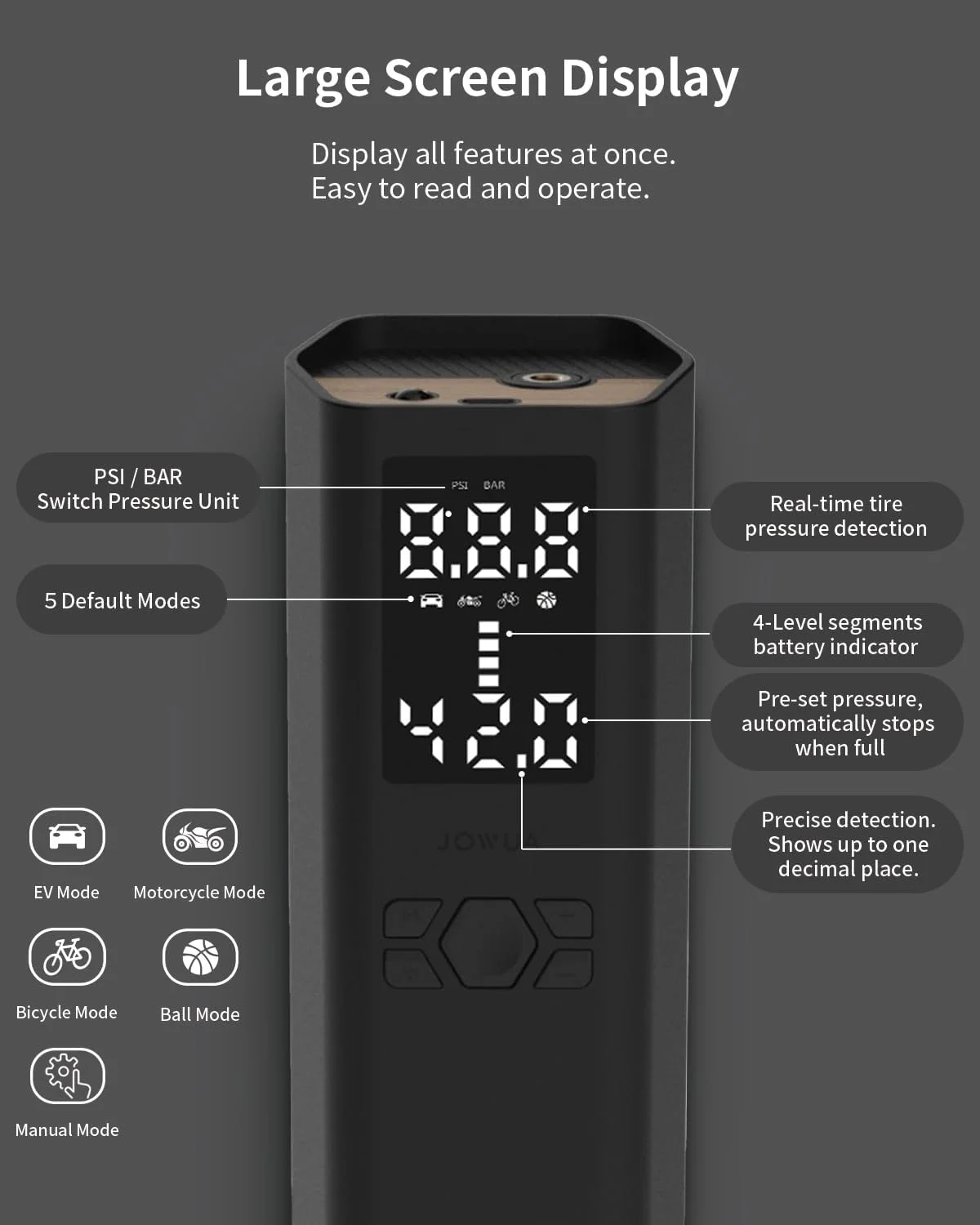 کمپرسور هوای قابل حمل ۱۰۰ واتی JOWUA برای تسلا