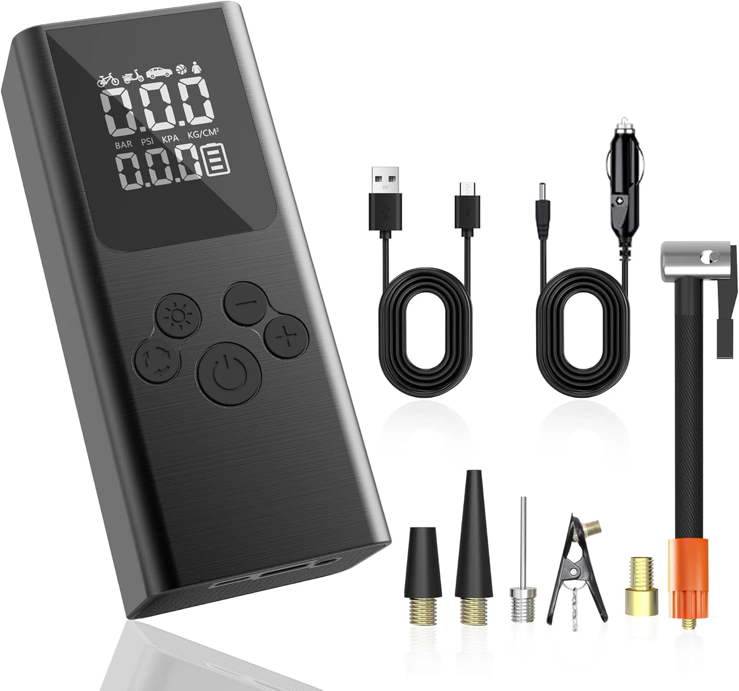 پمپ باد شارژی برقی دیران 6000 میلی آمپر ساعت 150 PSI برای خودرو، پمپ باد بی سیم برای دوچرخه، پمپ باد کوچک قابل حمل برای خودرو/دوچرخه/توپ/شناور - کمپرسور و پمپ باد چرخ و لاستیک