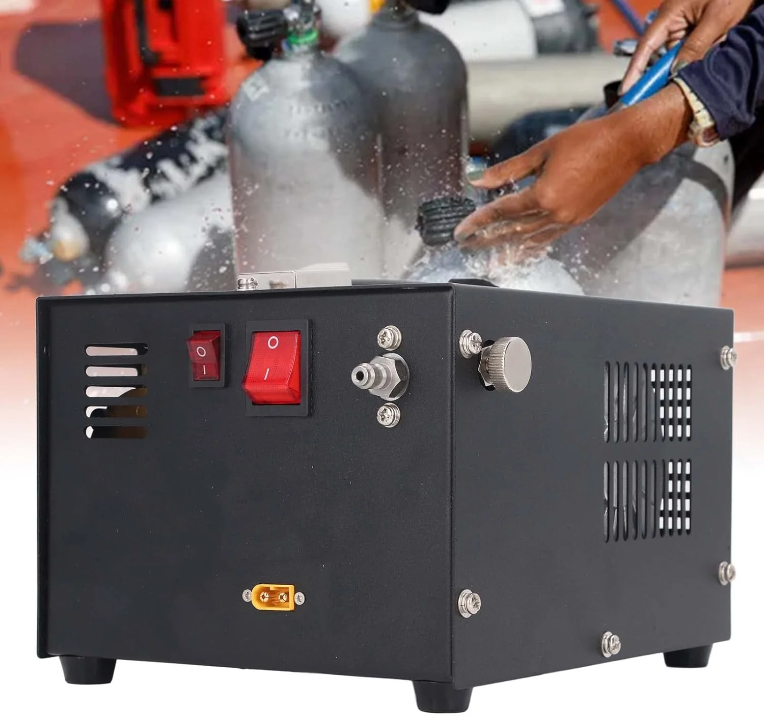 کمپرسور هوا، پمپ PCP، کمپرسور هوای DC12V PCP 30mpa با نمایشگر LED و خنک کننده فن برای تفنگ بادی و پینت بال