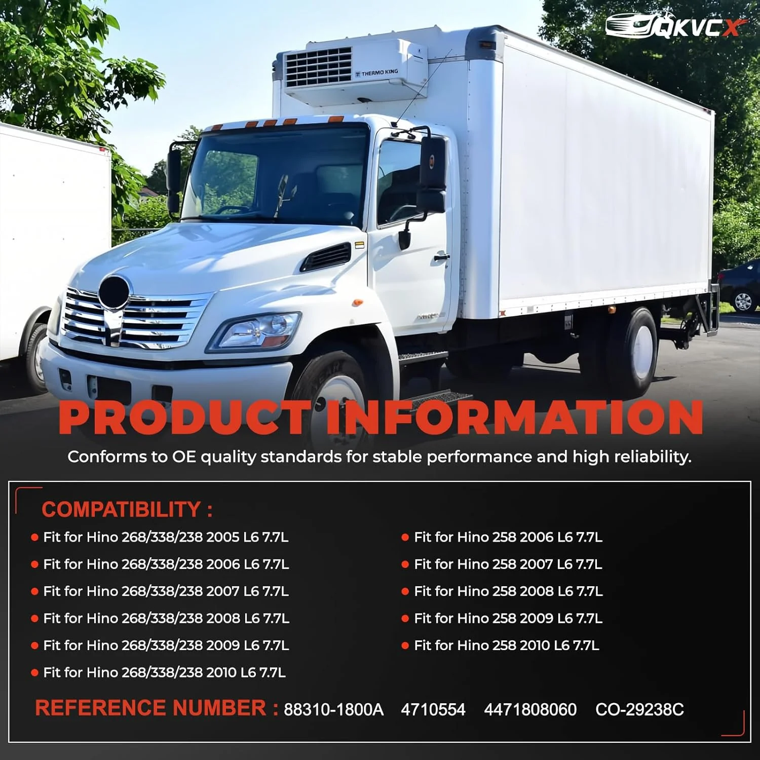 کمپرسور کولر گازی با کلاچ سازگار با Hino 238 268 338 L6 7.7L سال 2005-2010، 258 2006-2010 L6 7.7L جایگزین قطعه #88310-1800A