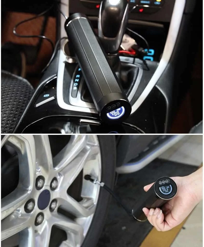 کمپرسور هوای قابل حمل 6000 میلی آمپر ساعتی، پمپ هوای چند منظوره، باد کننده تایر با چراغ قوه اضطراری روشن