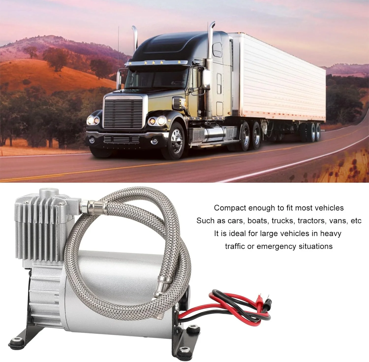 کمپرسور بادی شیپوری 150PSI پمپ هوای جایگزین کمپرسور شیپوری برای قطارها کامیون ها قایق های تفریحی DC 12V 24V