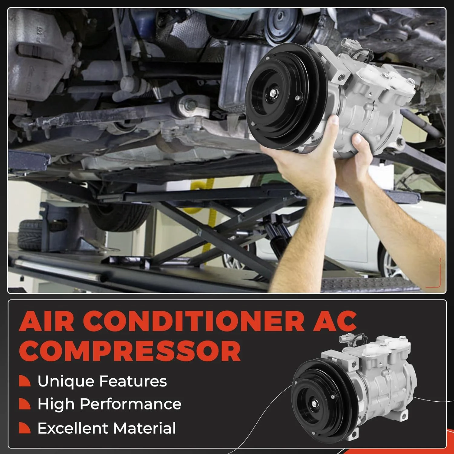 کمپرسور کولر گازی با کلاچ سازگار با Hino 238 268 338 L6 7.7L سال 2005-2010، 258 2006-2010 L6 7.7L جایگزین قطعه #88310-1800A