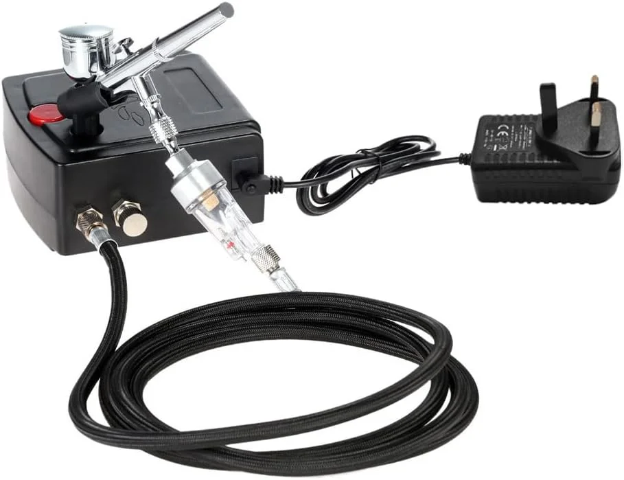 کمپرسور هوا ایربراش Weytoll، کیت کمپرسور هوا پمپ اسپری قابل حمل برای نقاشی هنری، کاردستی، اسپری کیک، مدل، ست ابزار ناخن ایر براش