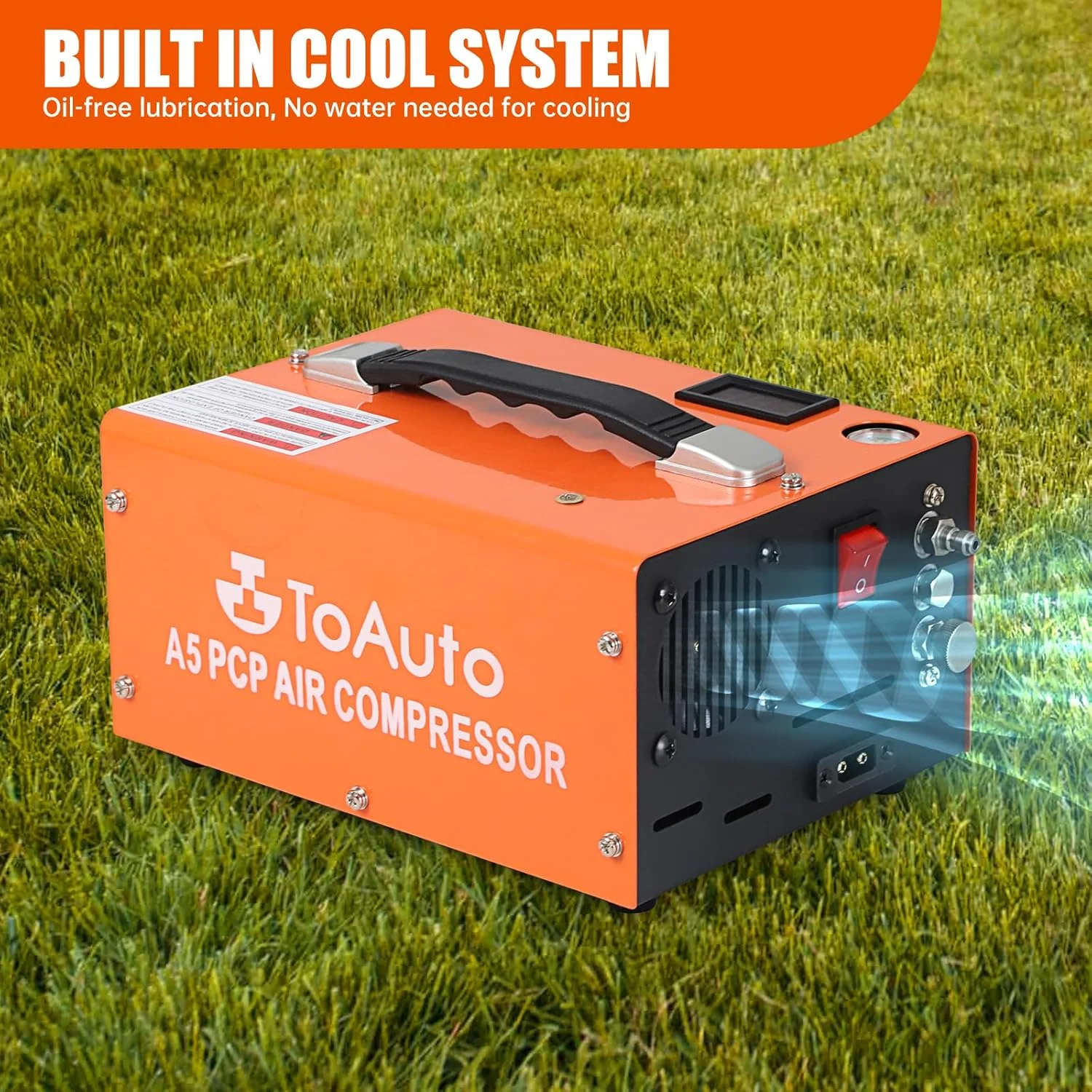 کمپرسور هوای TOAUTO A5، 4500Psi 30Mpa، کمپرسور تفنگ بادی 12 ولت DC/110 ولت AC با فن داخلی و بدون آب/روغن و شروع با یک دکمه، با آداپتور کمپرسور HPA برای پینت بال/تفنگ/مخزن غواصی کوچک کمپرسور هوای TOAUTO A5، 4500Psi 30Mpa، کمپرسور تفنگ بادی 12 ولت DC/110 ولت AC با فن داخلی و بدون آب/روغن و شروع با یک دکمه، با آداپتور کمپرسور HPA برای پینت بال/تفنگ/مخزن غواصی کوچک