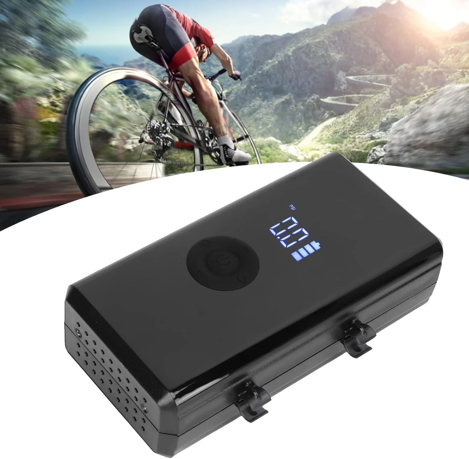 پمپ باد قابل حمل برای باد کردن لاستیک خودرو، پمپ باد لاستیک دوچرخه، پمپ باد فشار قوی