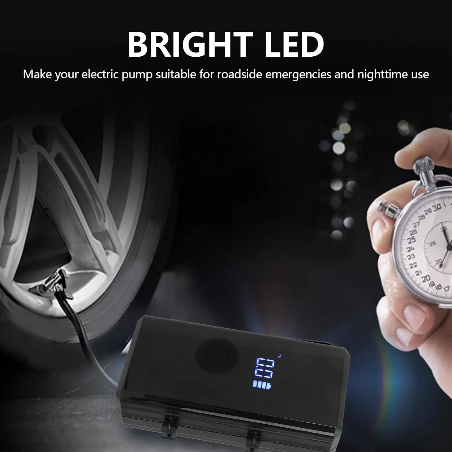 پمپ باد قابل حمل برای باد کردن لاستیک خودرو، پمپ باد لاستیک دوچرخه، پمپ باد فشار قوی