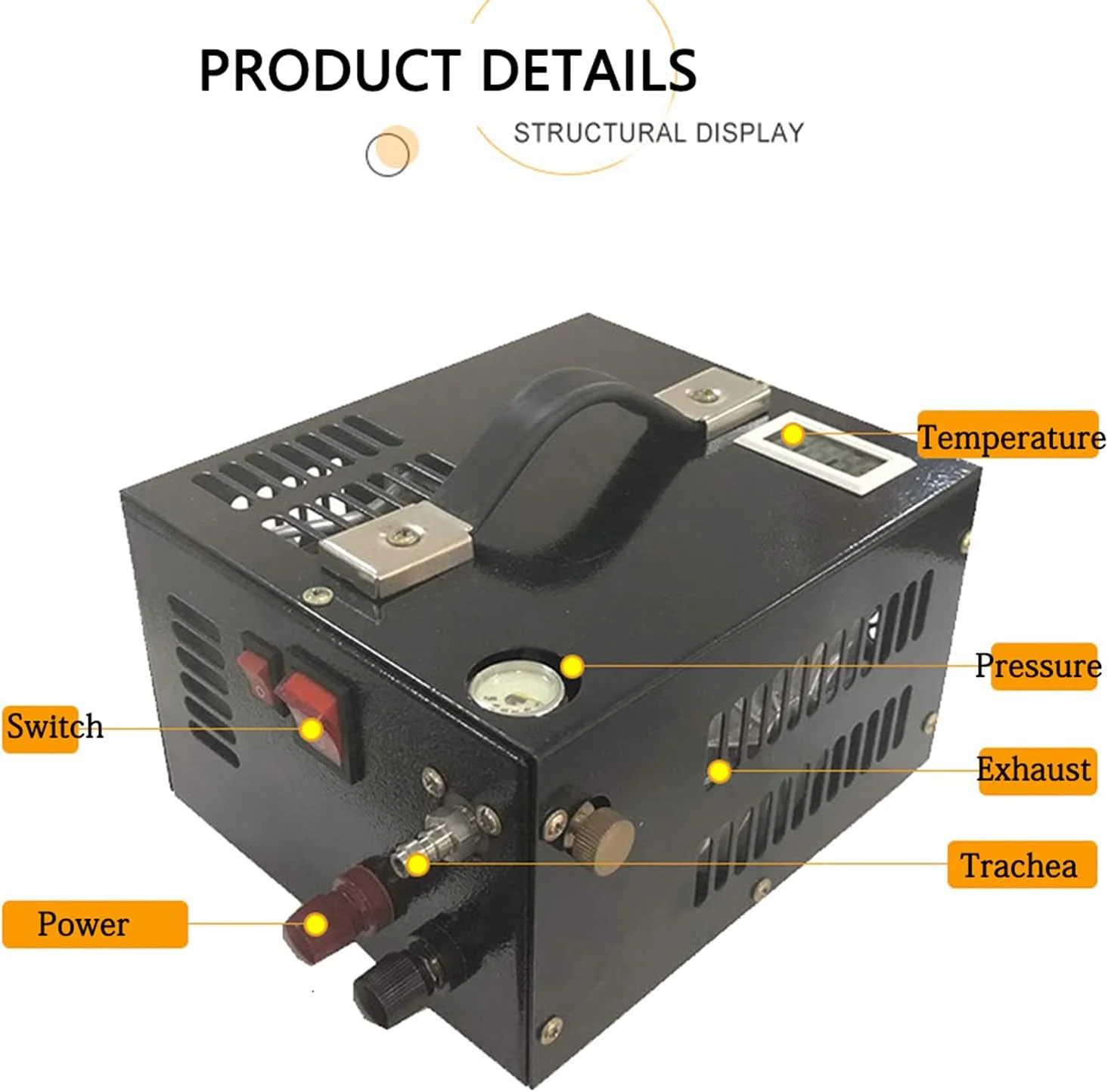 کمپرسور PCP مدل DACBNX با فشار 4500Psi/300Bar/30Mpa، کمپرسور هوای فشرده مینیاتوری با فشار بالا برای وسایل بادی