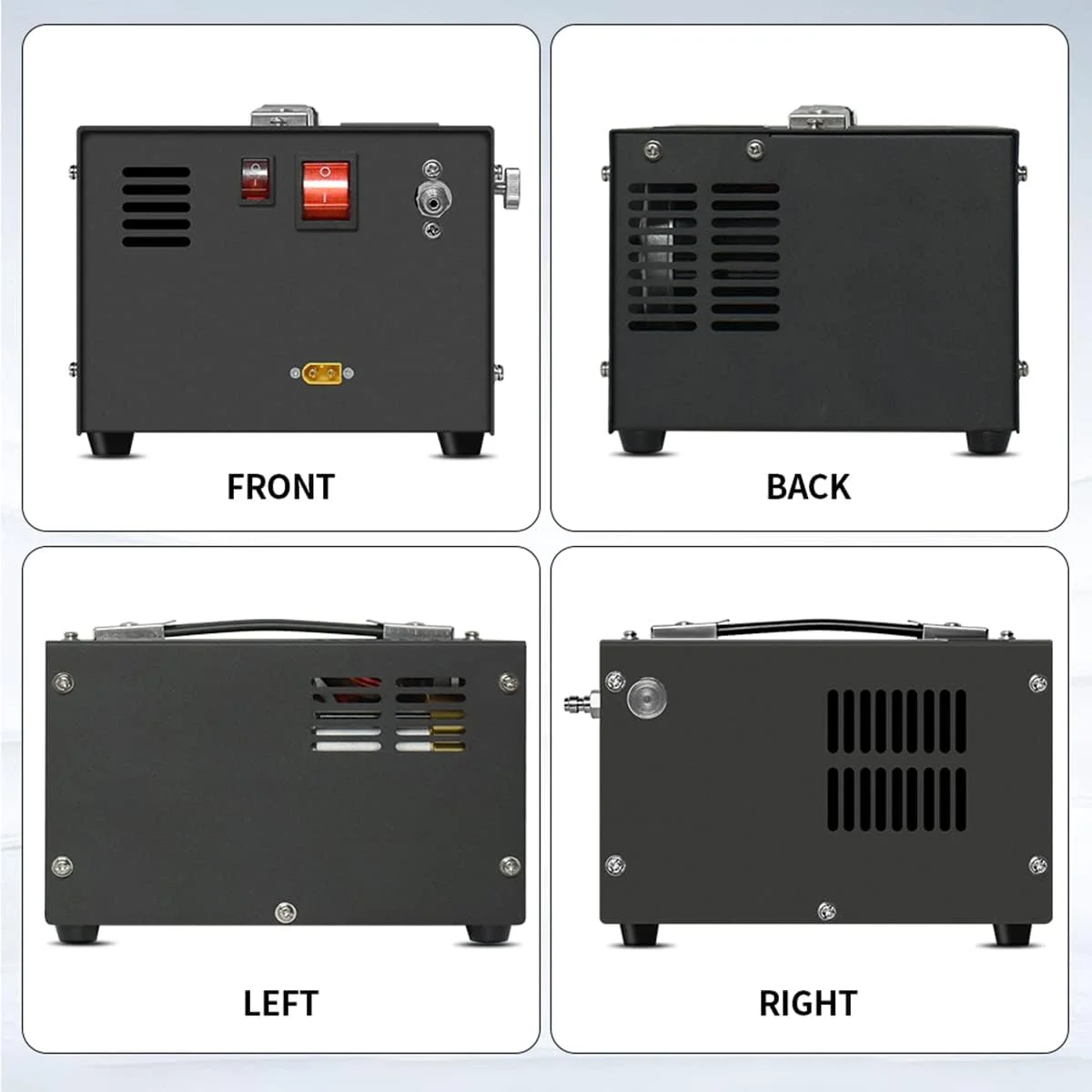 کمپرسور هوای SPLIND PCP، پمپ فشار قوی قابل حمل 4500Psi 300Bar، با برق 12 ولت DC خودرو یا 220 ولت AC خانگی با ترانسفورماتور، پمپ برای تفنگ های بادی PCP