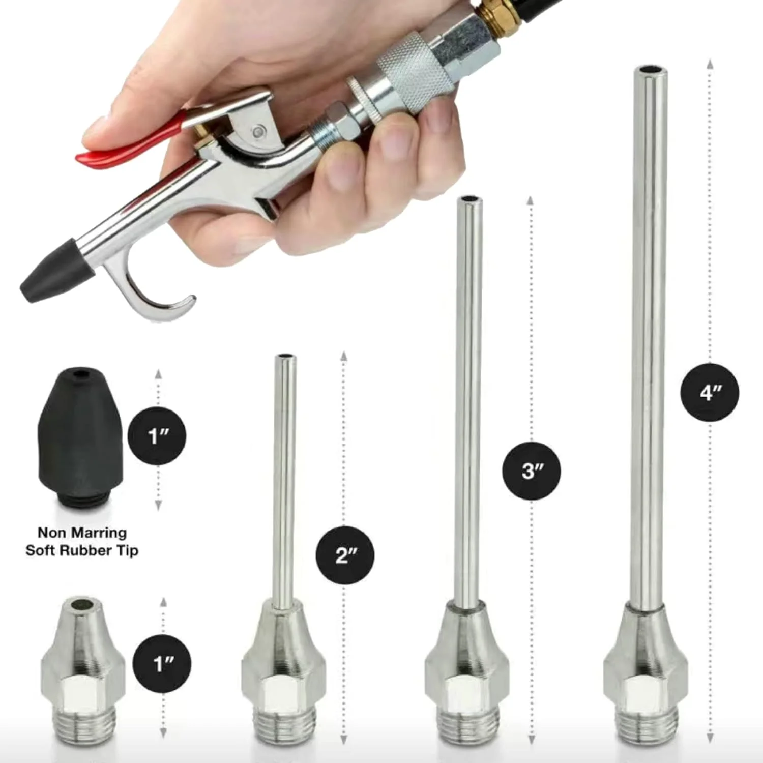 لوازم جانبی کمپرسور هوا آلیاژ روی YINSHIU، تفنگ های دمنده هوا، کیت ایربراش با کمپرسور، مجموعه های 5 تکه و 7 تکه موجود است (5)