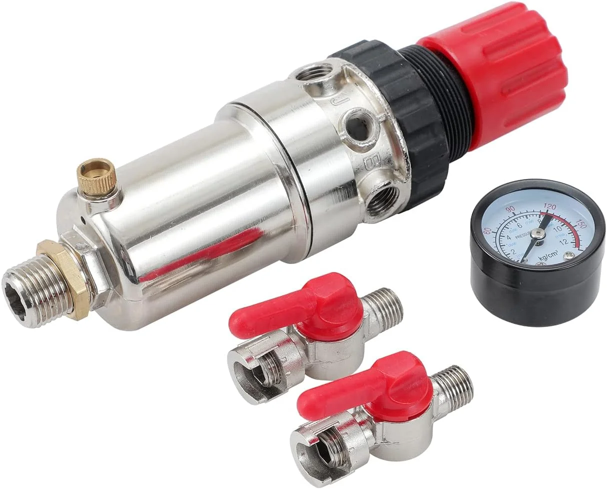 تنظیم کننده فیلتر هوا ORAZIO 1/2 اینچ، جداکننده رطوبت و آب کمپرسور هوا با کیفیت صنعتی، حذف کننده رطوبت با شیر کاهش فشار و گیج، لوازم جانبی ابزار پنوماتیک 214108 تنظیم کننده فیلتر هوا ORAZIO 1/2 اینچ، جداکننده رطوبت و آب کمپرسور هوا با کیفیت صنعتی، حذف کننده رطوبت با شیر کاهش فشار و گیج، لوازم جانبی ابزار پنوماتیک 214108