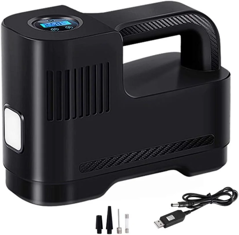 پمپ باد قابل حمل کایلین برای خودرو، دوچرخه، توپ، قایق کایاک، پمپ بادی دیجیتال اتوماتیک بی سیم با چراغ LED