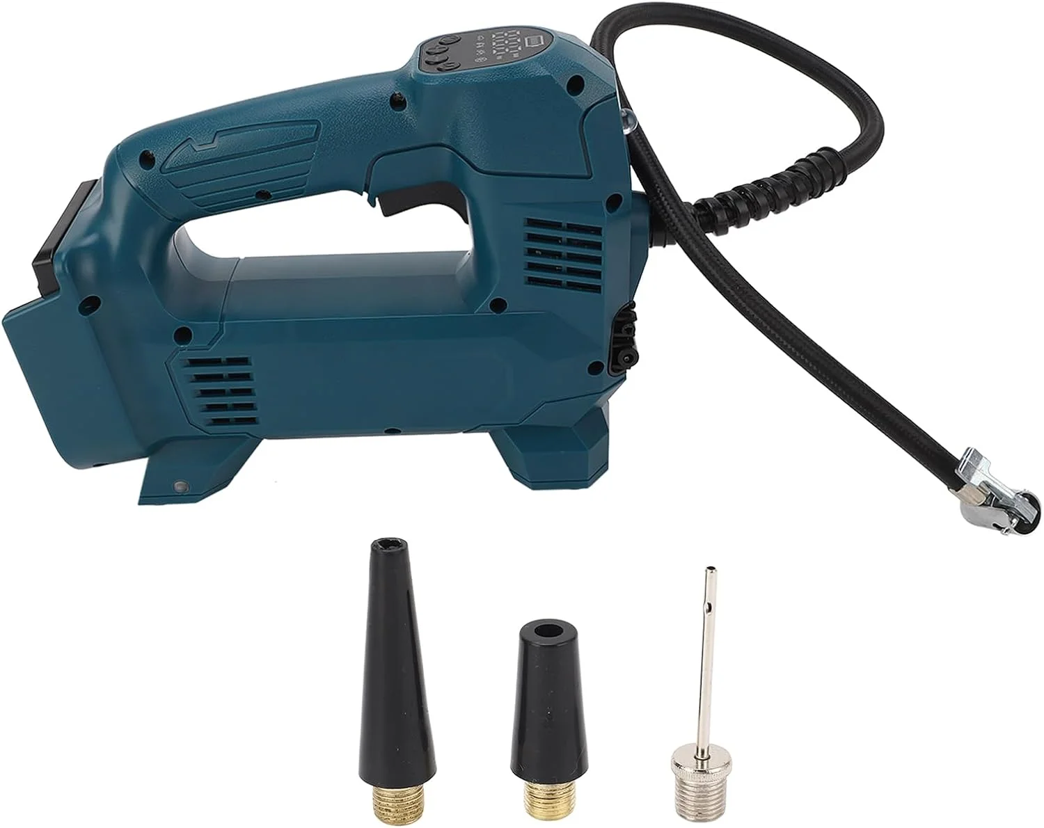 پمپ باد شارژی، پمپ هوای باتری لیتیومی، پمپ باد دیجیتال تایر، کمپرسور هوای قابل حمل با چراغ، پمپ تایر خودرو و دوچرخه 60 وات، مناسب برای اتومبیل و