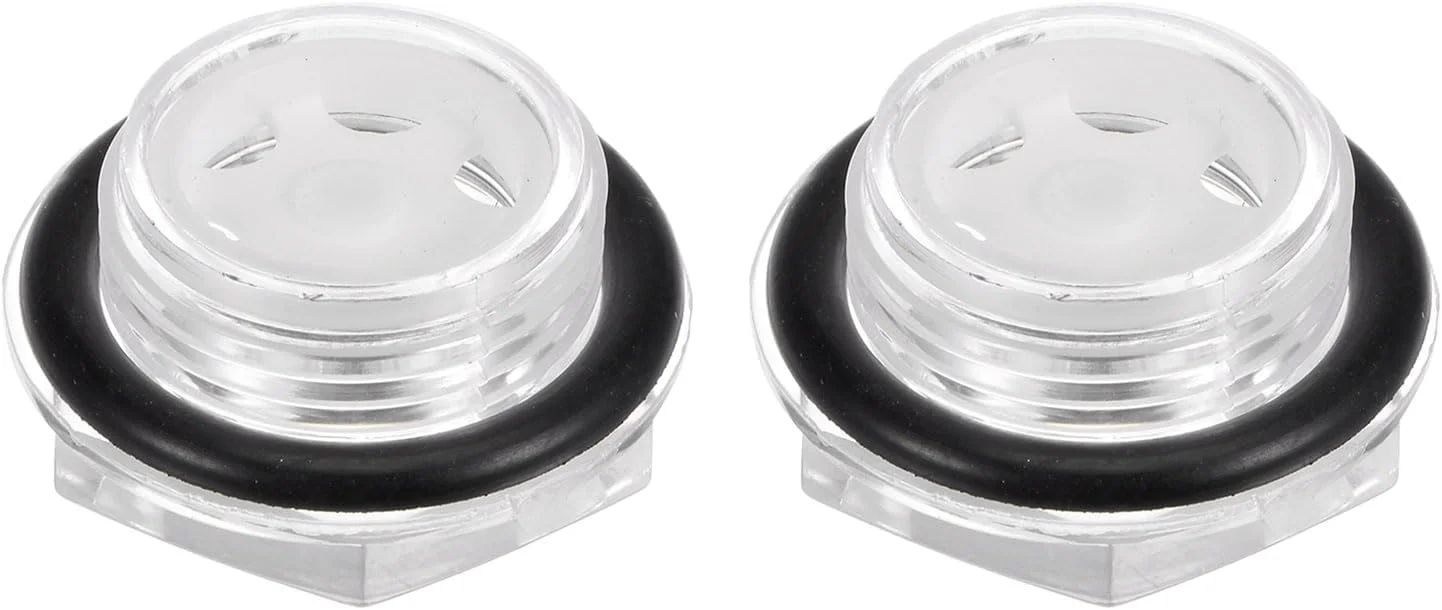 QUARKZMAN بسته 2 عددی نشانگر سطح روغن کمپرسور هوا G3/4، نشانگر سطح مایع شش ضلعی پلاستیکی با حلقه O برای مخزن دنده کمپرسور هوا، شفاف