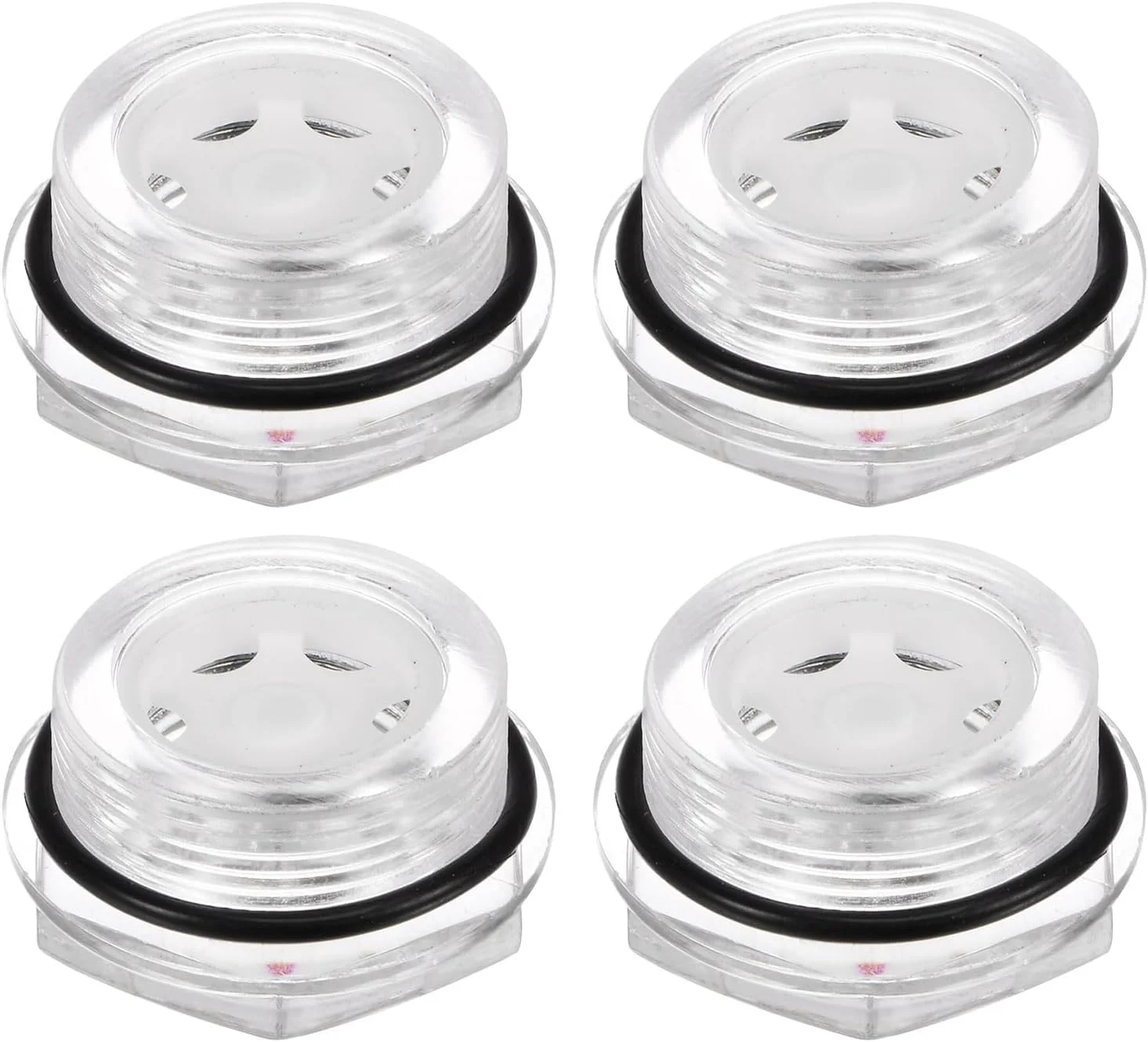 نشانگر سطح روغن کمپرسور هوا کوارکزمن، 4 عدد، M30 x 1.5 میلی متر، نشانگر سطح مایع نر، پنجره نشانگر روغن شش ضلعی پلاستیکی با حلقه O برای مخازن انتقال، شفاف