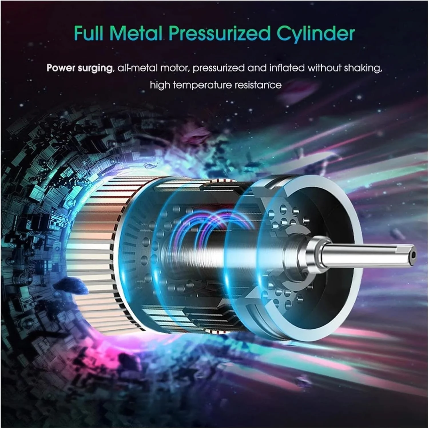 پمپ باد دیجیتال قابل حمل خودرو با چراغ LED برای باد کردن لاستیک ماشین و موتور سیکلت (رنگ: قرمز)