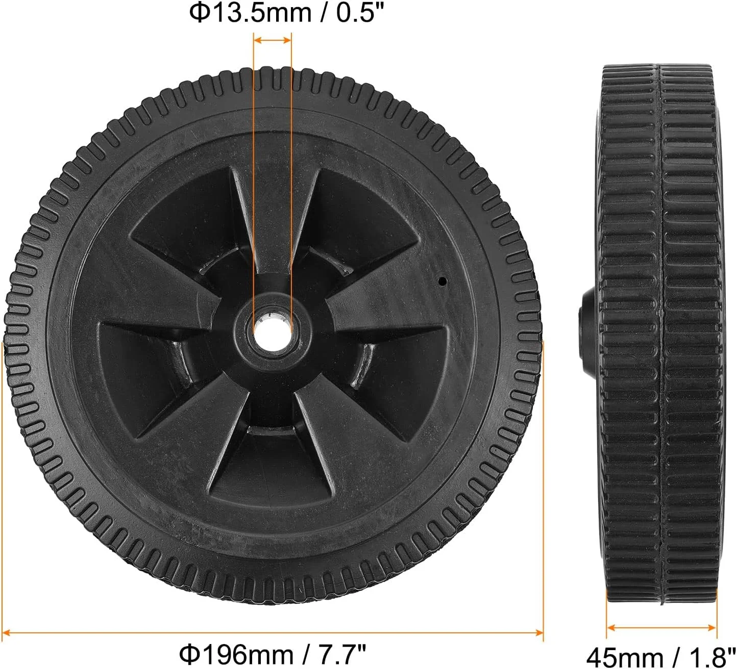 چرخ های کمپرسور هوا PATIKIL 7.7 اینچی، قطعه جایگزین چرخ کمپرسور هوا جهانی با پیچ و مهره با سوراخ 0.5 اینچی برای جابجایی آسان
