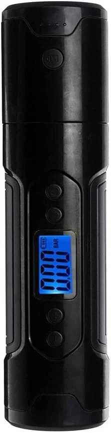 پمپ باد تایر 150 PSI کمپرسور برقی پمپ هوا با باتری لیتیوم یونی قابل شارژ، کمپرسور هوای قابل حمل، با صفحه نمایش LCD دیجیتال/چراغ LED برای دوچرخه ماشین (رنگ: زرد)