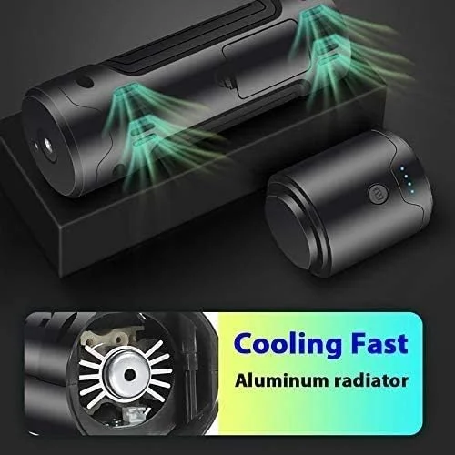 پمپ باد تایر 150 PSI کمپرسور برقی با باتری لیتیوم-یون قابل شارژ، کمپرسور هوای قابل حمل، با صفحه نمایش LCD دیجیتال/چراغ LED برای دوچرخه سواری (رنگ: مشکی)