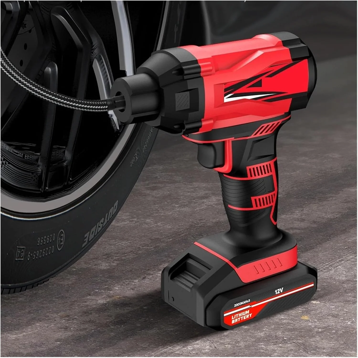 پمپ کمپرسور هوای قابل حمل خودرو برای اتومبیل، موتورسیکلت، دوچرخه DC 12 ولت با چراغ LED