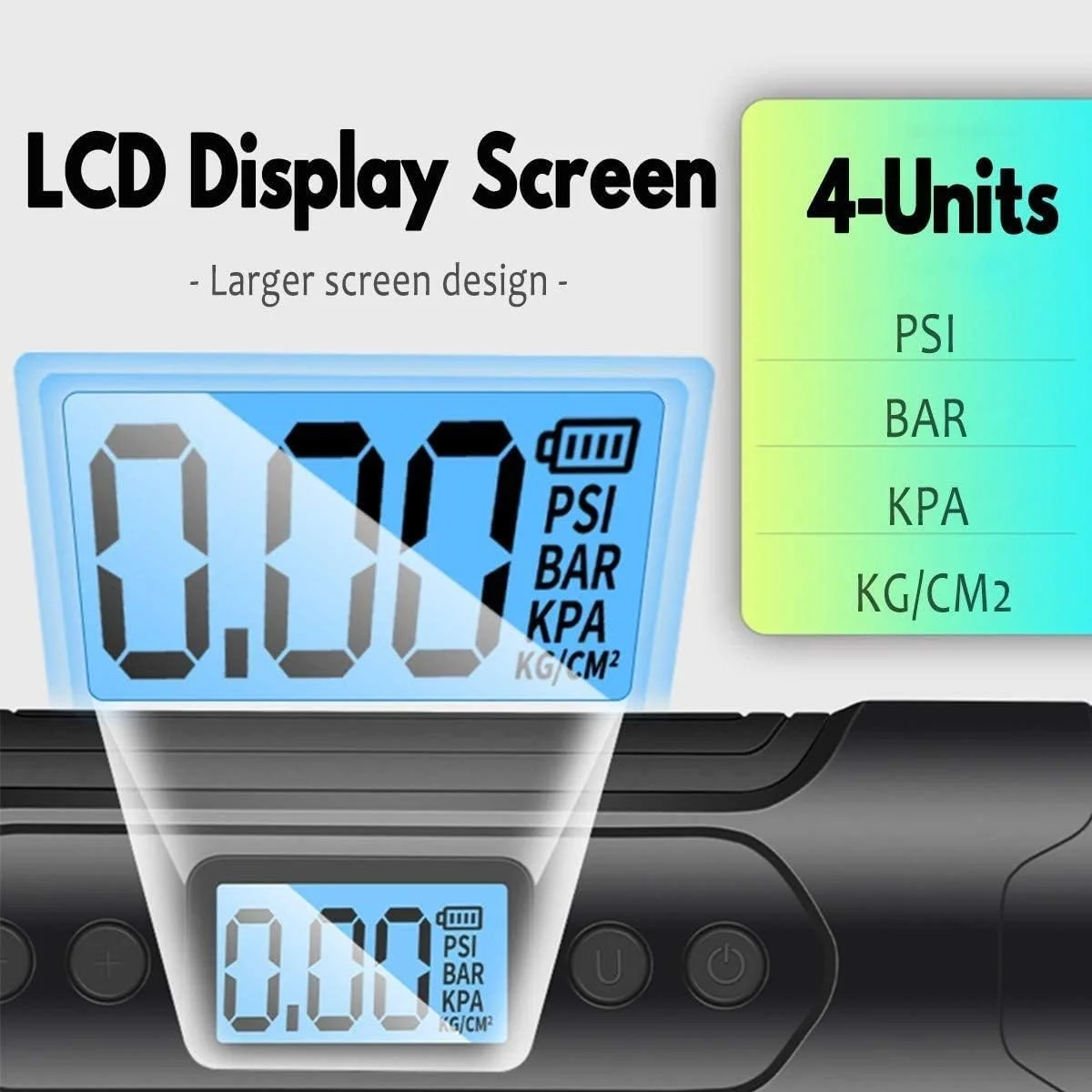 پمپ باد تایر 150 PSI کمپرسور برقی پمپ هوا با باتری لیتیوم یونی قابل شارژ، کمپرسور هوای قابل حمل، با صفحه نمایش LCD دیجیتال/چراغ LED برای دوچرخه ماشین (رنگ: زرد)