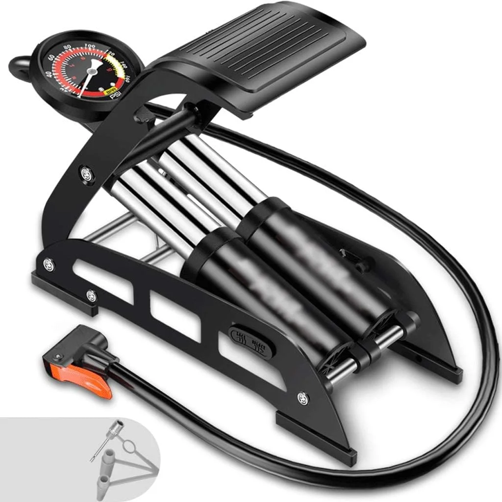 پمپ باد پدالی خودرو، کمپرسور هوای قابل حمل پدالی خودرو برای باد کردن تایر (رنگ: E)