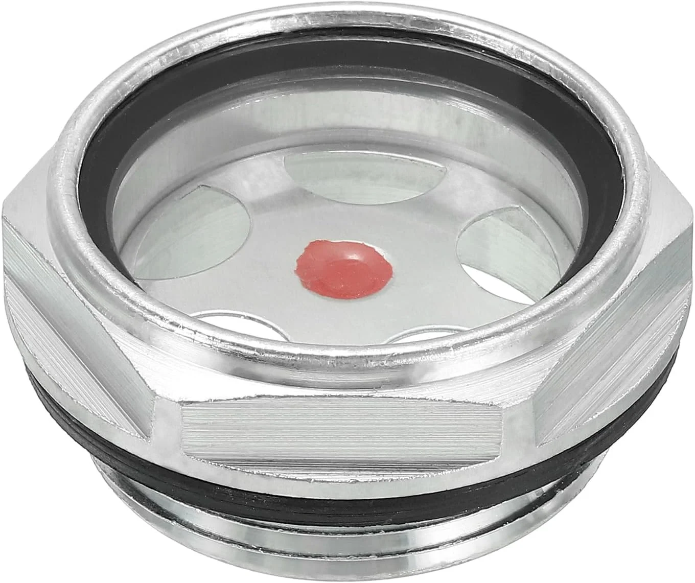 شیشه روغن نما کمپرسور هوا PATIKIL، یک عدد، رزوه نری G 1-1/4 اینچ، آلیاژ آلومینیوم، نشانگر سطح مایع روغن، قطعات کمپرسور هوا به همراه حلقه O-Ring