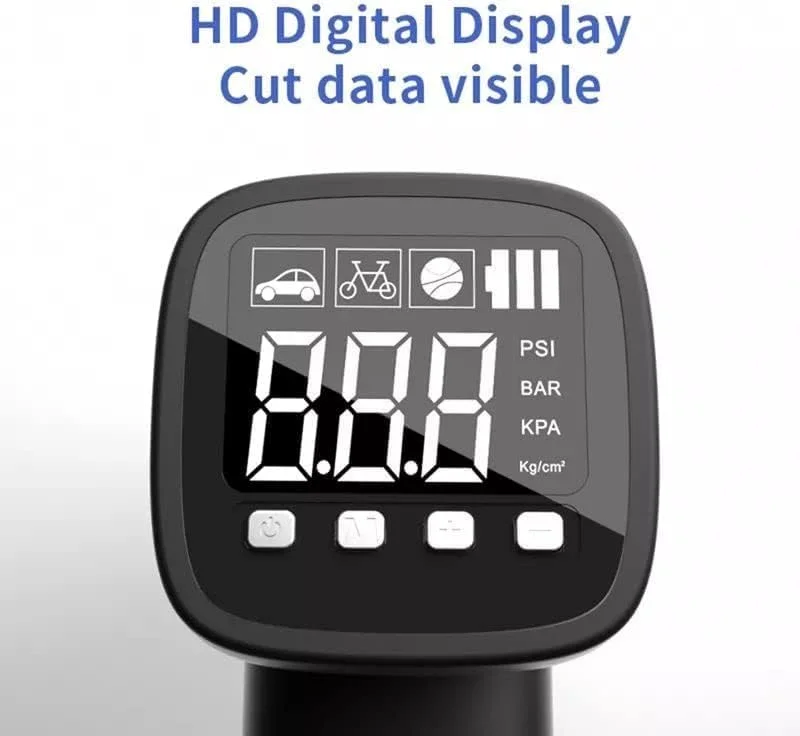 پمپ باد لاستیک قابل حمل خودرو، پمپ برقی شارژی 3000mAh، 150PSI برای دوچرخه، 100PSI برای خودرو، چراغ LED، صفحه نمایش HD، توقف خودکار، پمپ باد برای لاستیک خودرو، دوچرخه، تشک بادی، توپ